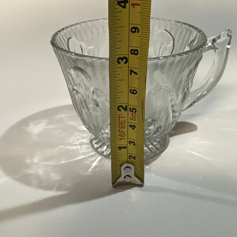 Vintage‎ Jeannette Iris & Herringbone Clear Glass Punch Cup Footed